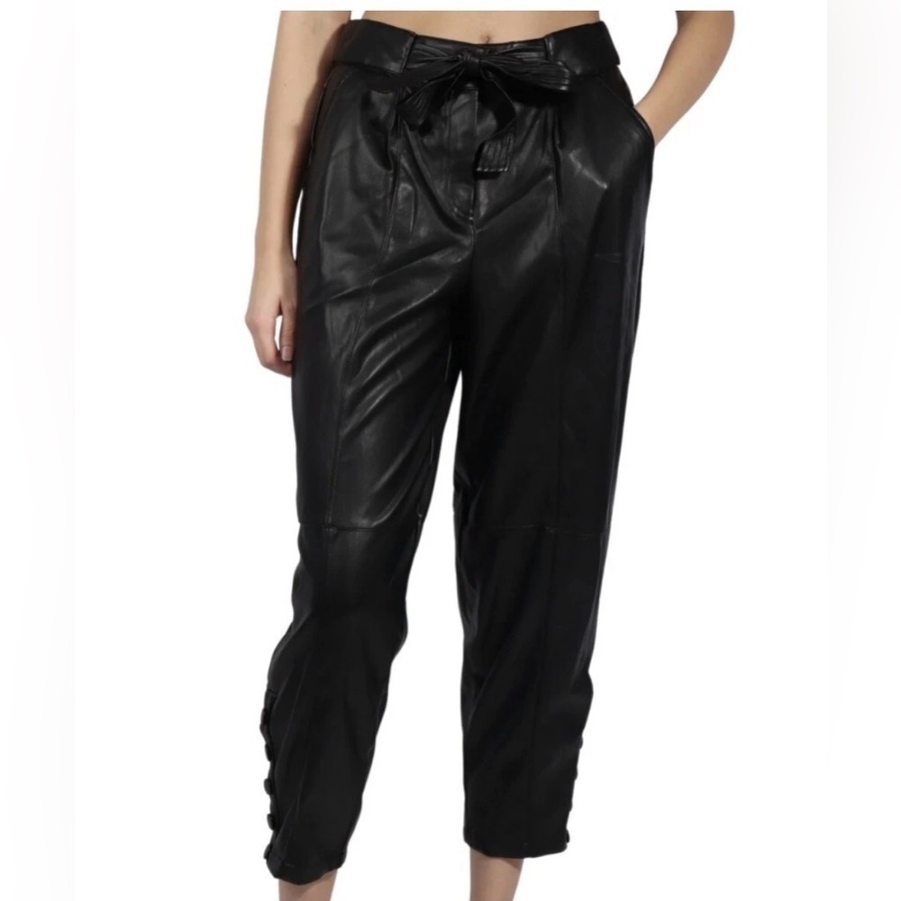 Ryegrass black faux leather pants. Size 12